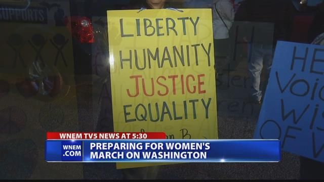 Protesters prepare for historic women's march